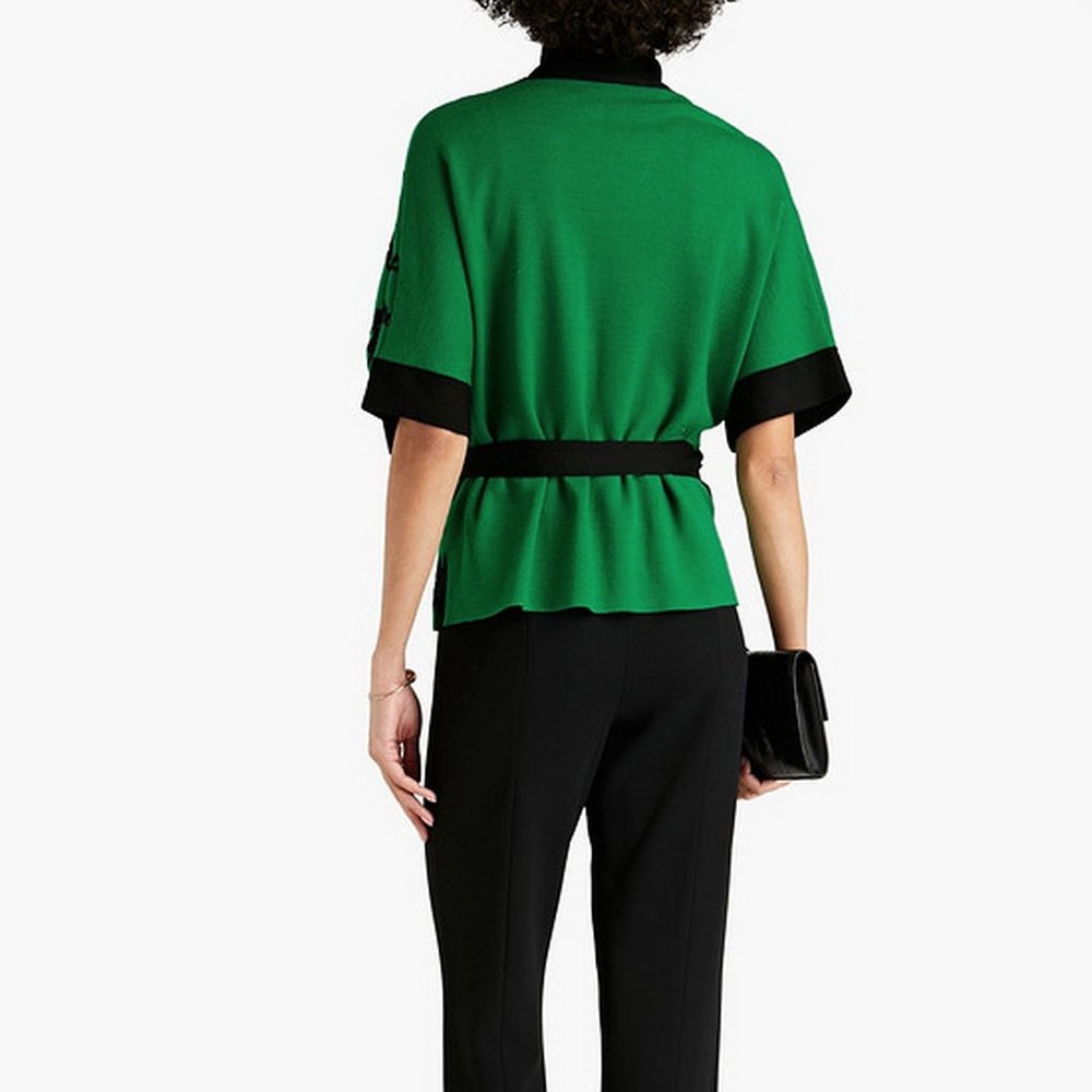 NWT Diane von Furstenberg DVF Cardigan, XS, Green, Knit Wrap Top - Picture 7 of 16